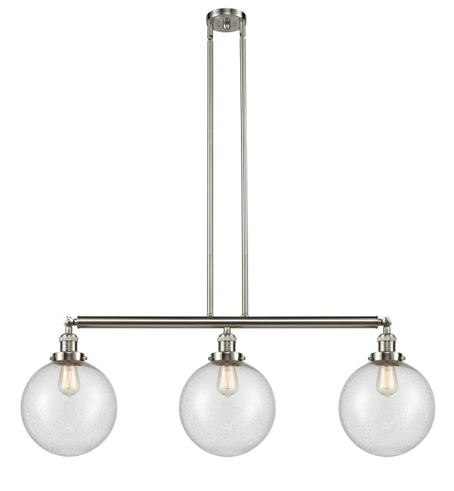 Innovations 213-SN-G204-10 Three Light Island Pendant, Brushed Satin Nickel