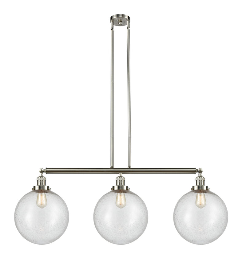 Innovations 213-SN-G204-12 Three Light Island Pendant, Brushed Satin Nickel