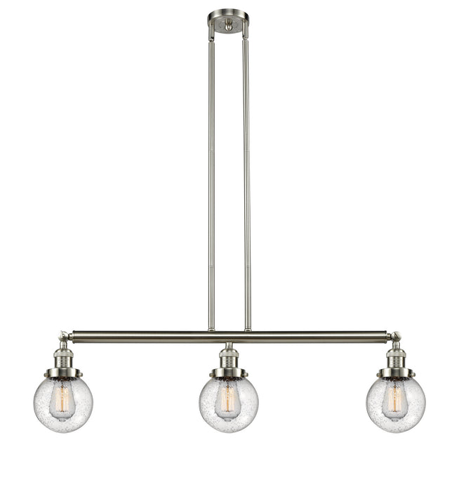 Innovations 213-SN-G204-6-LED LED Island Pendant, Brushed Satin Nickel