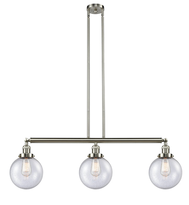 Innovations 213-SN-G204-8-LED LED Island Pendant, Brushed Satin Nickel