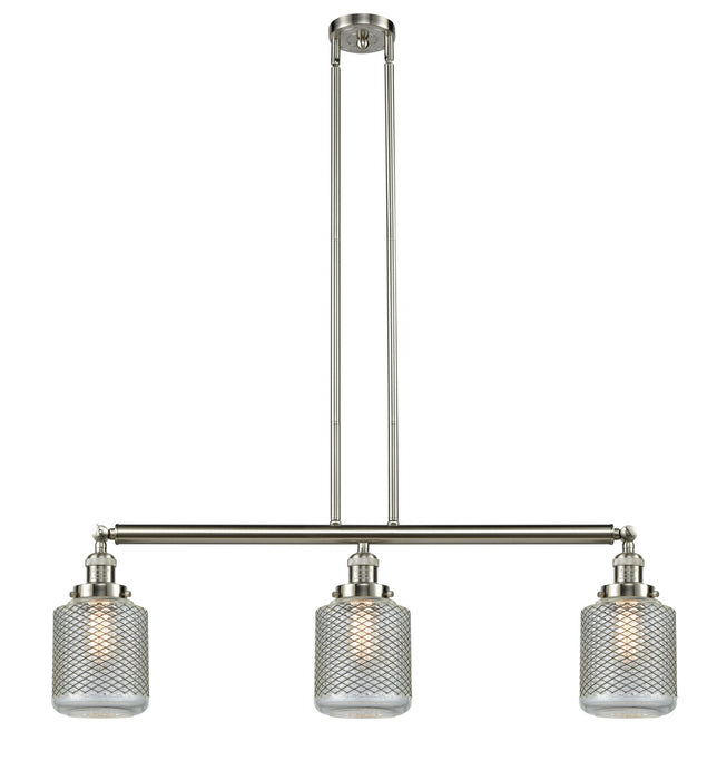 Innovations 213-SN-G262 Three Light Island Pendant, Brushed Satin Nickel