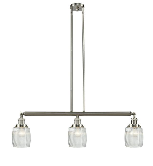 Innovations 213-SN-G302 Three Light Island Pendant, Brushed Satin Nickel