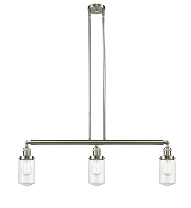 Innovations 213-SN-G312 Three Light Island Pendant, Brushed Satin Nickel