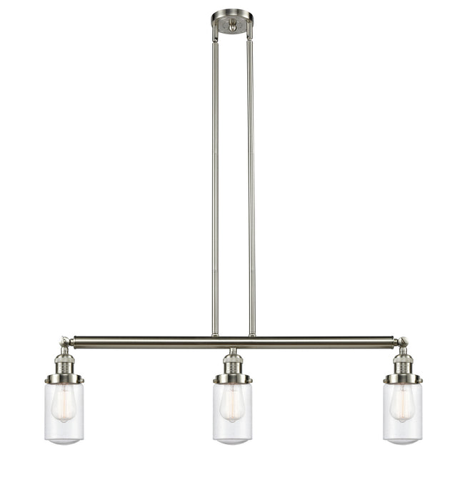Innovations 213-SN-G314 Three Light Island Pendant, Brushed Satin Nickel