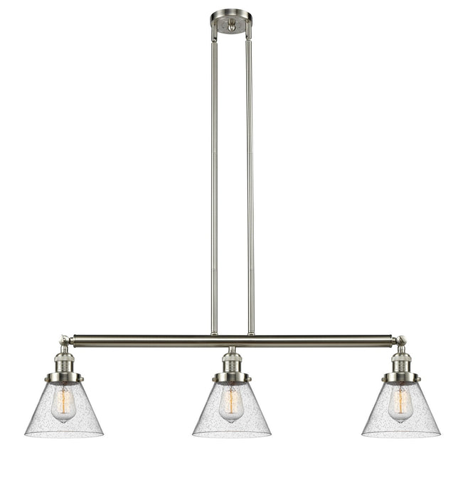 Innovations 213-SN-G44 Three Light Island Pendant, Brushed Satin Nickel