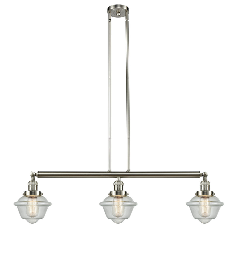 Innovations 213-SN-G534 Three Light Island Pendant, Brushed Satin Nickel