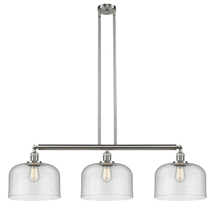 Innovations 213-SN-G74-L Three Light Island Pendant, Brushed Satin Nickel