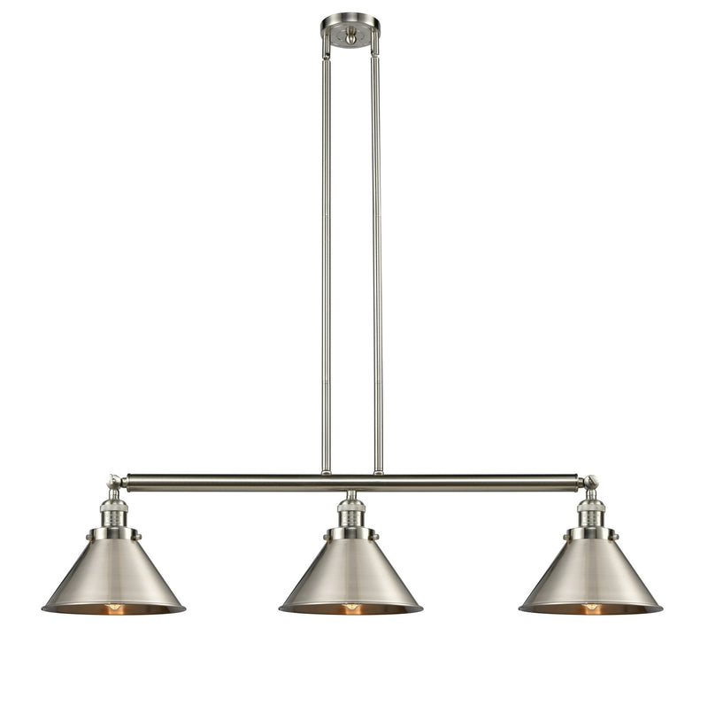 Innovations 213-SN-M10-SN Three Light Island Pendant, Brushed Satin Nickel