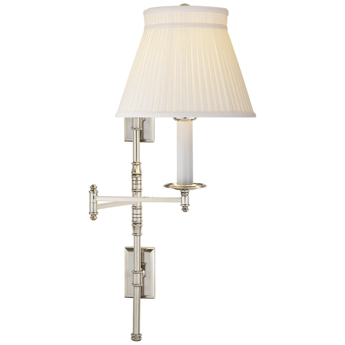 Visual Comfort Signature CHD 5102PN-SC One Light Swing Arm Wall Sconce, Polished Nickel