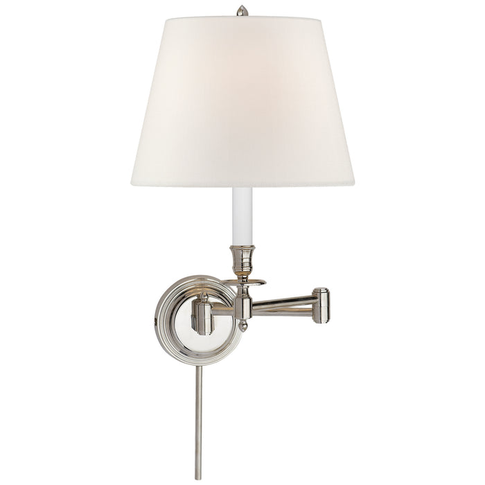 Visual Comfort Signature S 2010PN-L One Light Swing Arm Wall Sconce, Polished Nickel