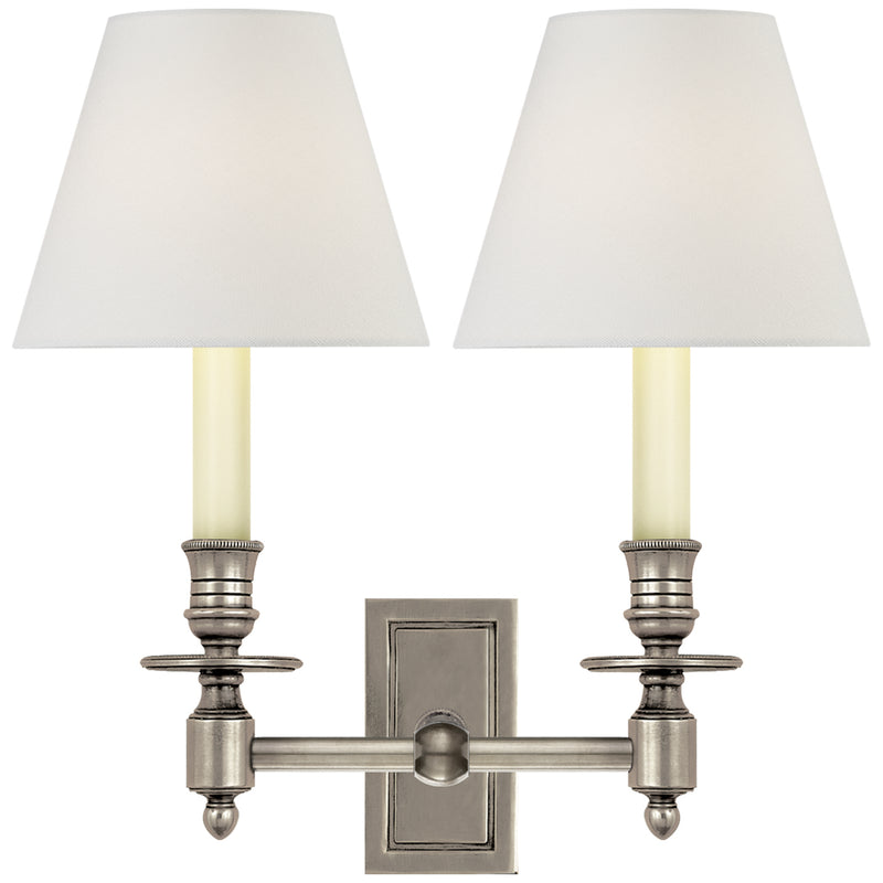 Visual Comfort Signature S 2212AN-L2 Two Light Wall Sconce, Antique Nickel