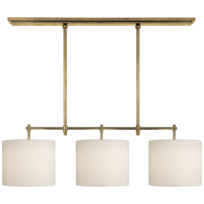 Visual Comfort Signature TOB 5004HAB-L Three Light Billiard Pendant, Hand-Rubbed Antique Brass