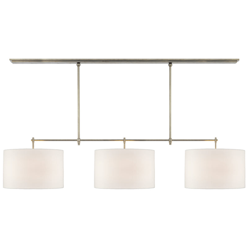 Visual Comfort Signature TOB 5005AN-L Three Light Billiard Pendant, Antique Nickel
