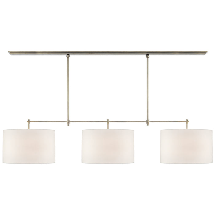 Visual Comfort Signature TOB 5005AN-L Three Light Billiard Pendant, Antique Nickel