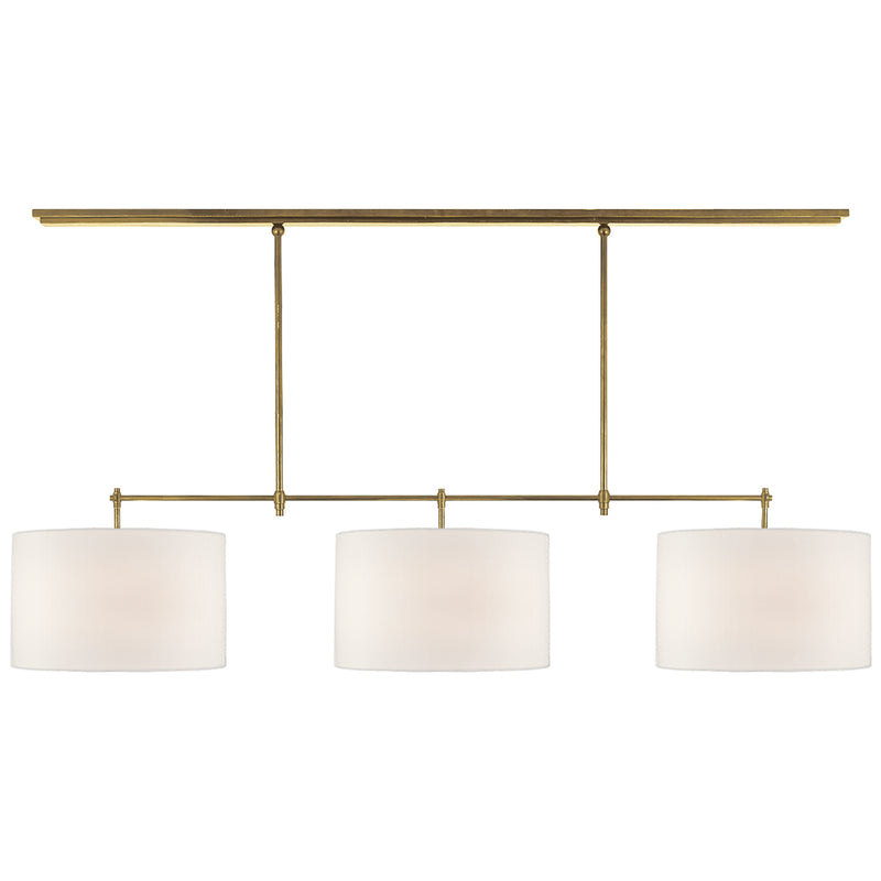 Visual Comfort Signature TOB 5005HAB-L Three Light Billiard Pendant, Hand-Rubbed Antique Brass