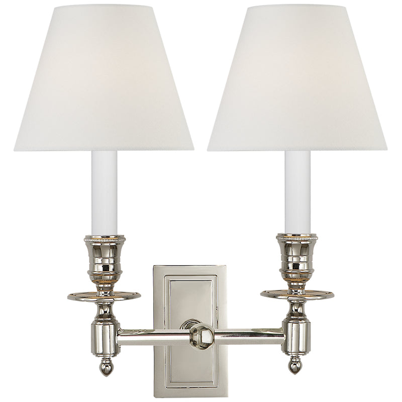 Visual Comfort Signature S 2212PN-L2 Two Light Wall Sconce, Polished Nickel