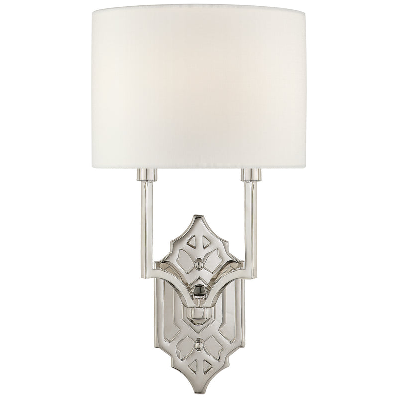 Visual Comfort Signature TOB 2600PN-L Two Light Wall Sconce, Polished Nickel