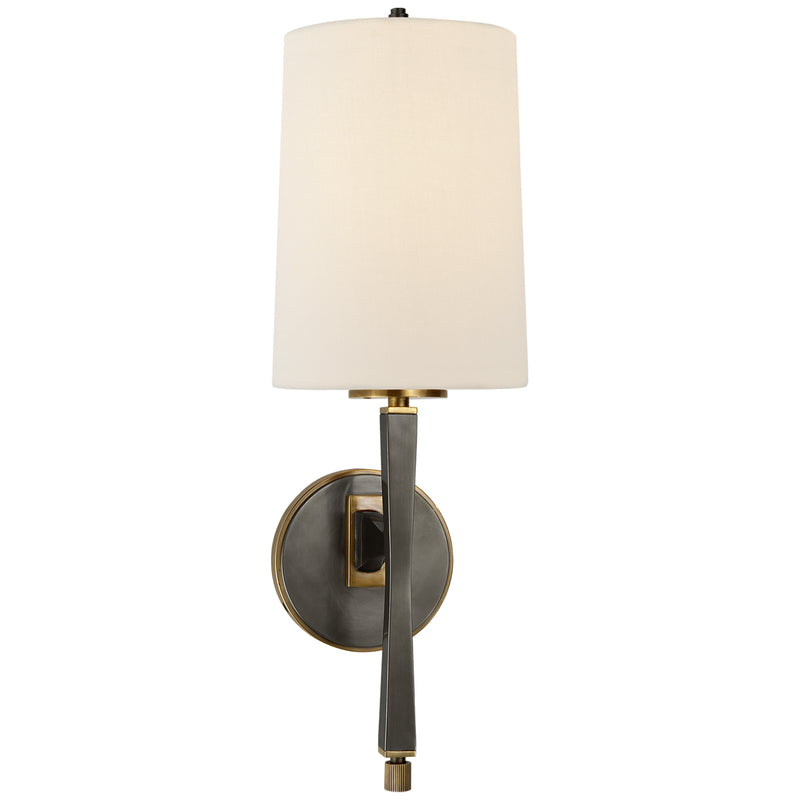 Visual Comfort Signature TOB 2740BZ/HAB-L One Light Wall Sconce, Bronze with Antique Brass