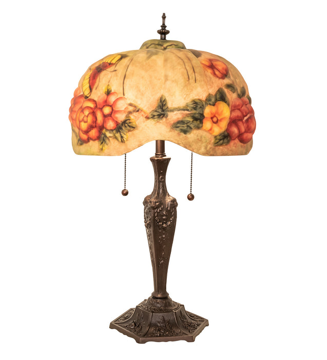 Meyda Tiffany 217667 Two Light Table Lamp, Mahogany Bronze