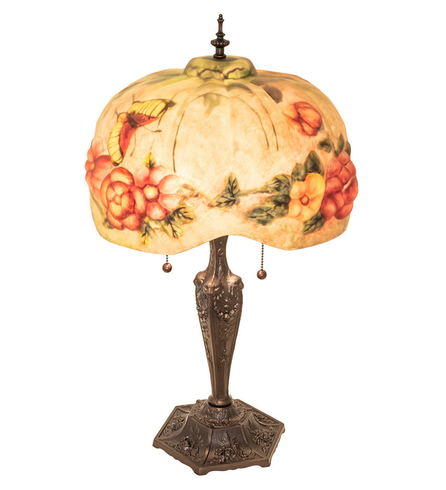 Meyda Tiffany 217667 Two Light Table Lamp, Mahogany Bronze