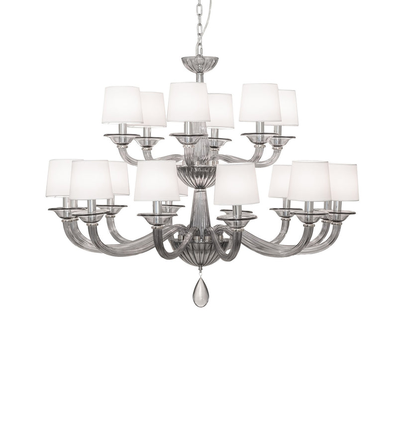 Meyda Tiffany 245498 LED Chandelier, Smoked Glass/Polished Nickel