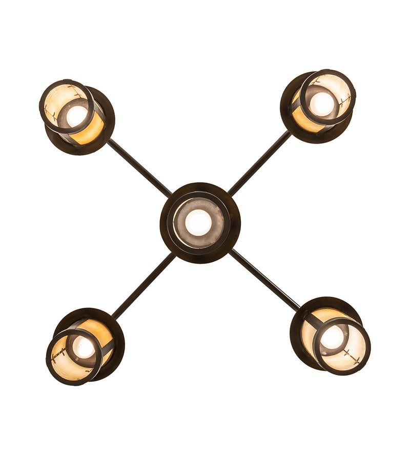 Meyda Tiffany 245693 Five Light Chandelier, Craftsman Brown