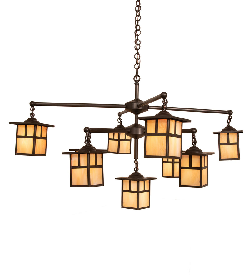 Meyda Tiffany 247801 Nine Light Chandelier, Craftsman Brown & Oil Rubbed Bronze