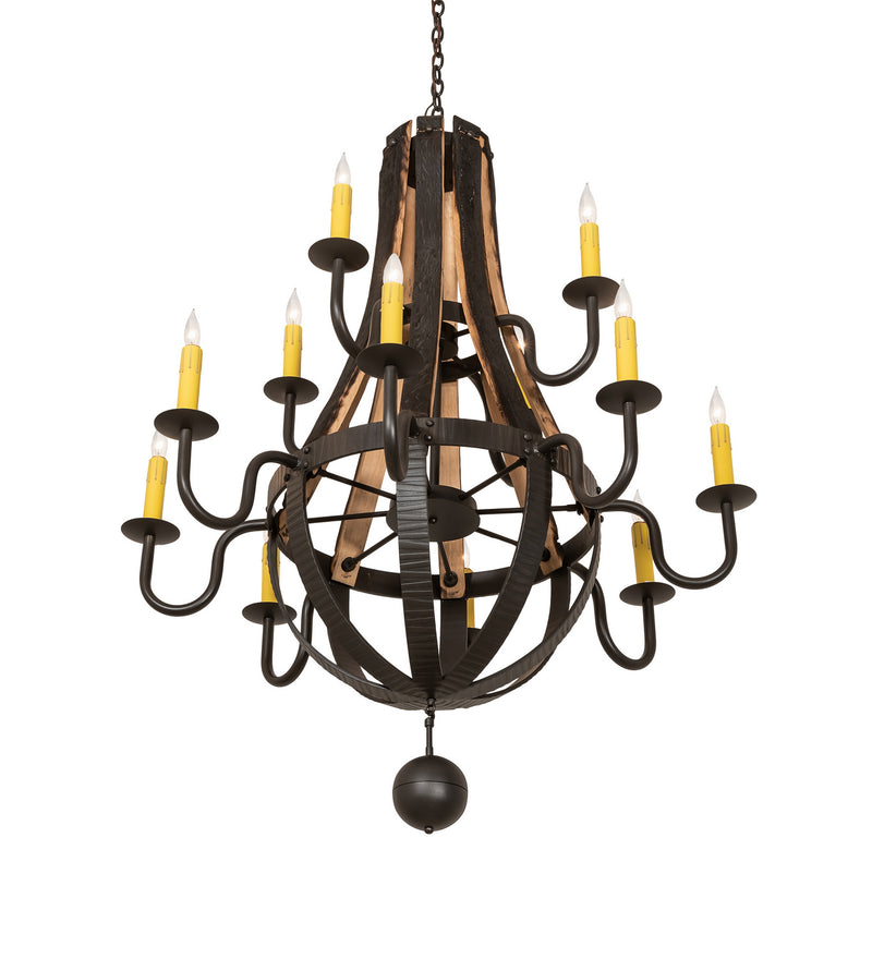 Meyda Tiffany 247815 12 Light Chandelier, Wrought Iron