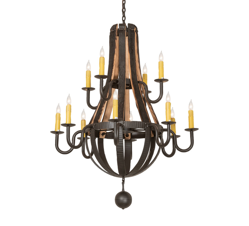 Meyda Tiffany 247815 12 Light Chandelier, Wrought Iron