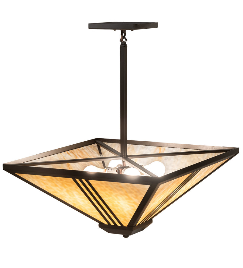 Meyda Tiffany 249443 Four Light Pendant, Wrought Iron