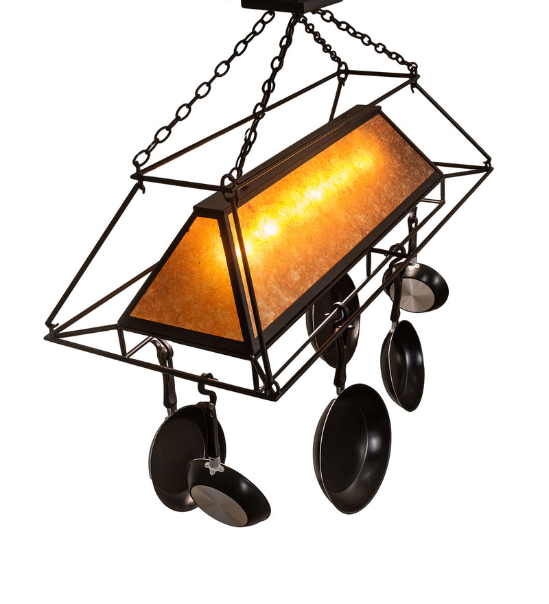 Meyda Tiffany 250947 Six Light Pot Rack, Textured Black