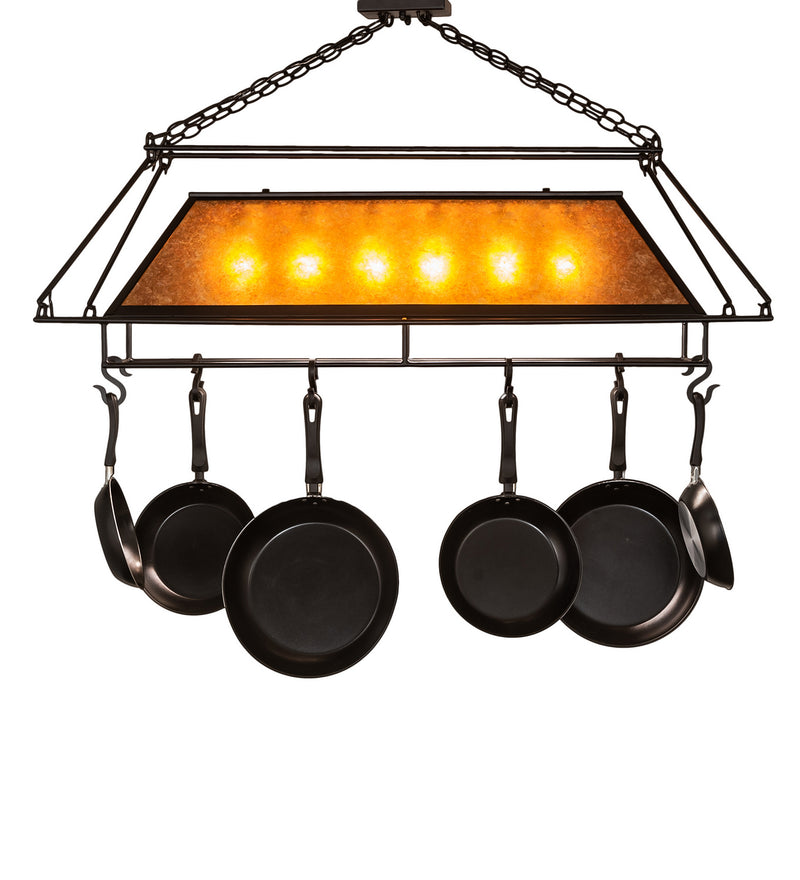 Meyda Tiffany 250947 Six Light Pot Rack, Textured Black