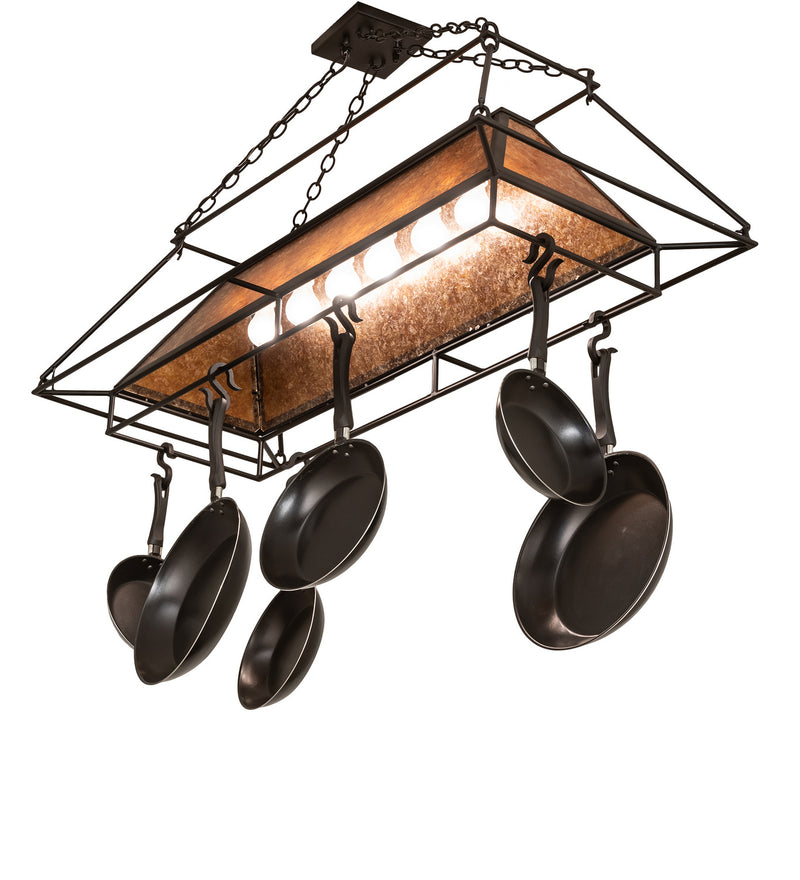 Meyda Tiffany 250947 Six Light Pot Rack, Textured Black