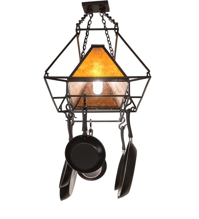 Meyda Tiffany 250947 Six Light Pot Rack, Textured Black
