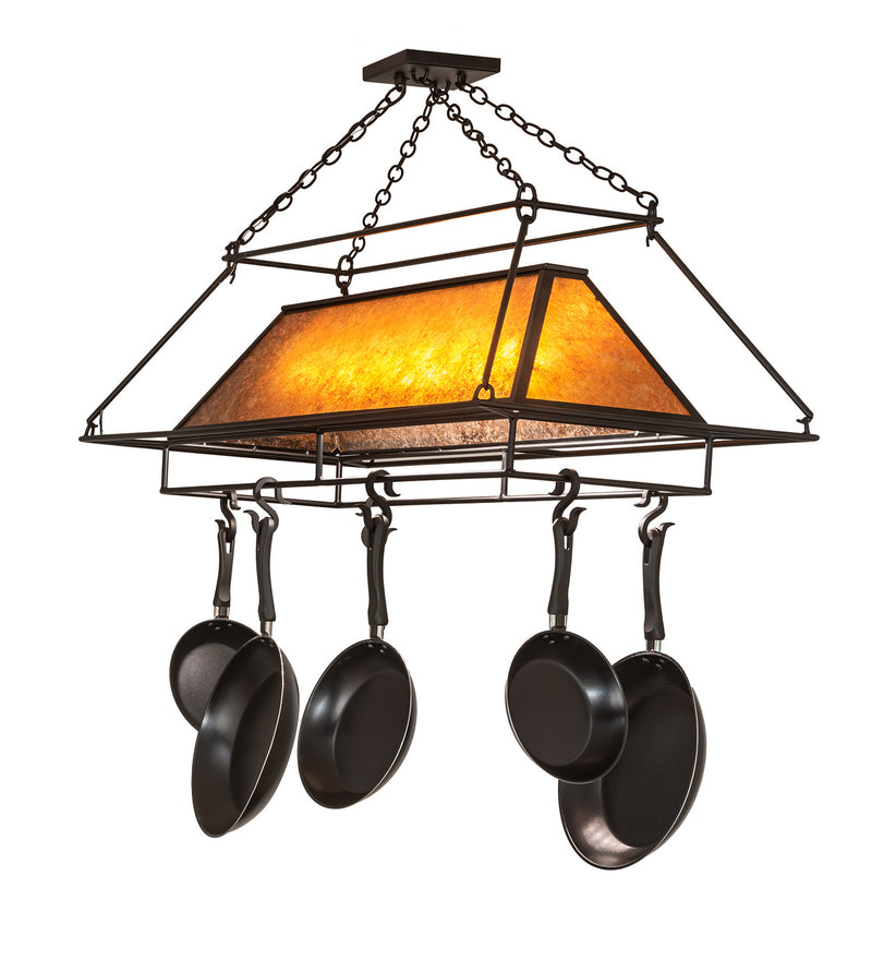 Meyda Tiffany 250947 Six Light Pot Rack, Textured Black
