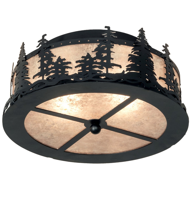 Meyda Tiffany 251453 Two Light Flushmount, Textured Black