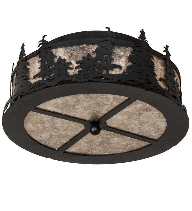 Meyda Tiffany 251453 Two Light Flushmount, Textured Black
