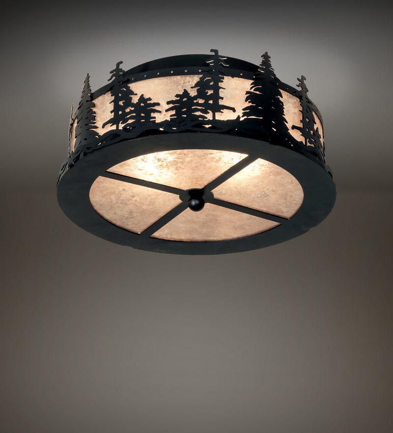 Meyda Tiffany 251453 Two Light Flushmount, Textured Black