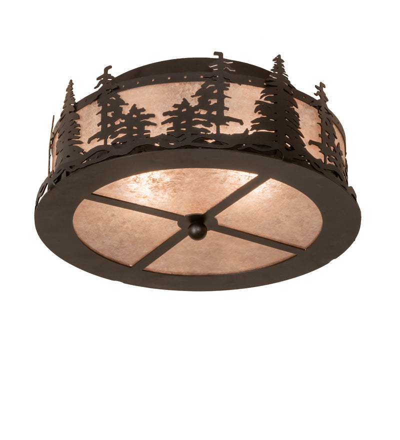 Meyda Tiffany 251453 Two Light Flushmount, Textured Black