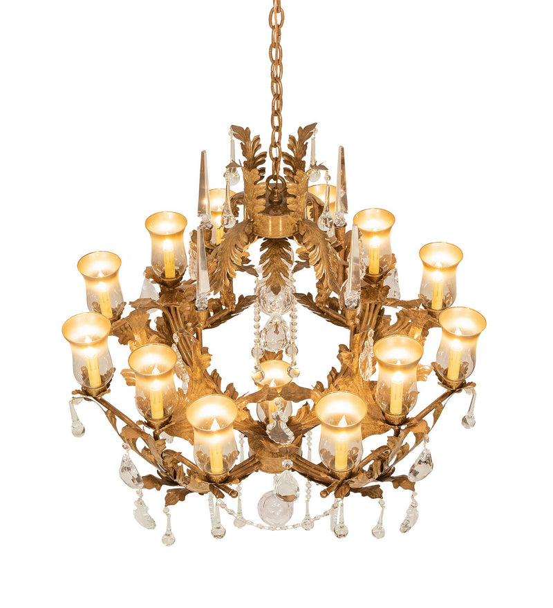 Meyda Tiffany 251904 13 Light Chandelier, Aztec Gold