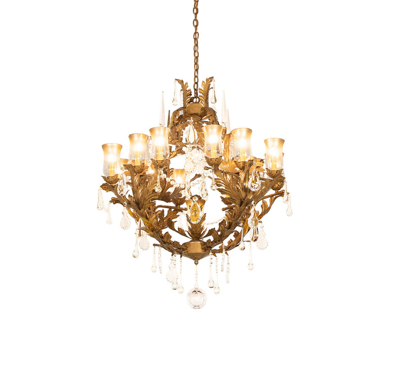 Meyda Tiffany 251904 13 Light Chandelier, Aztec Gold