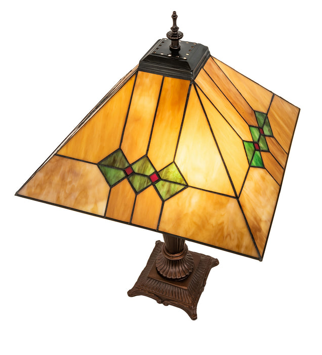 Meyda Tiffany 253025 Two Light Table Lamp, Mahogany Bronze