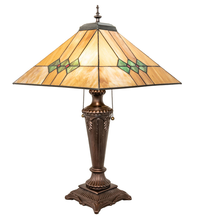 Meyda Tiffany 253025 Two Light Table Lamp, Mahogany Bronze