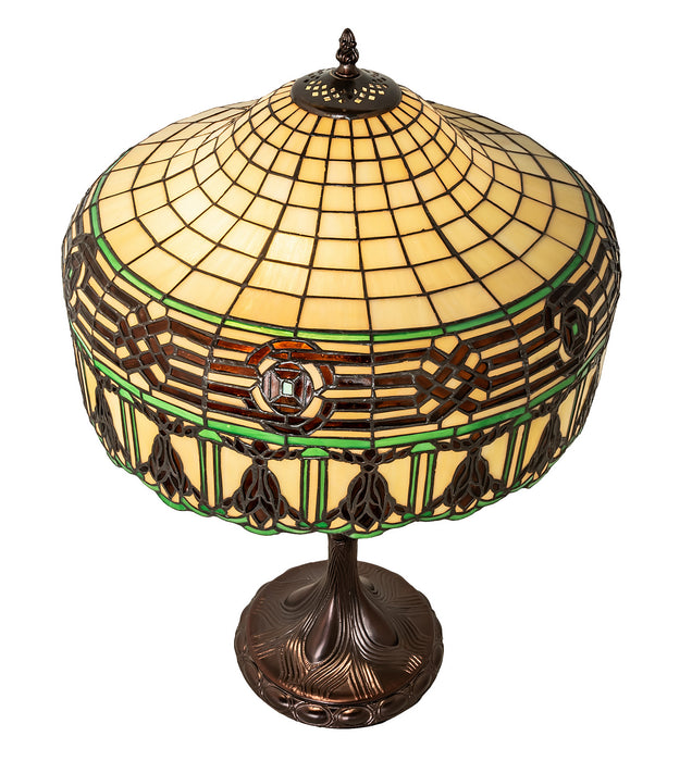 Meyda Tiffany 253398 Two Light Table Lamp, Mahogany Bronze