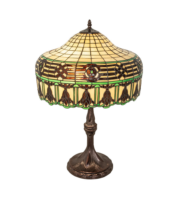 Meyda Tiffany 253398 Two Light Table Lamp, Mahogany Bronze