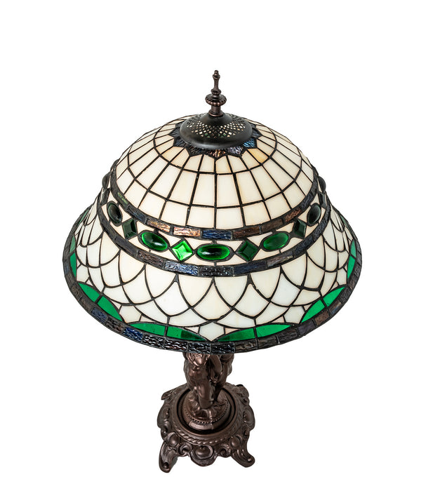 Meyda Tiffany 253641 Two Light Table Lamp, Mahogany Bronze