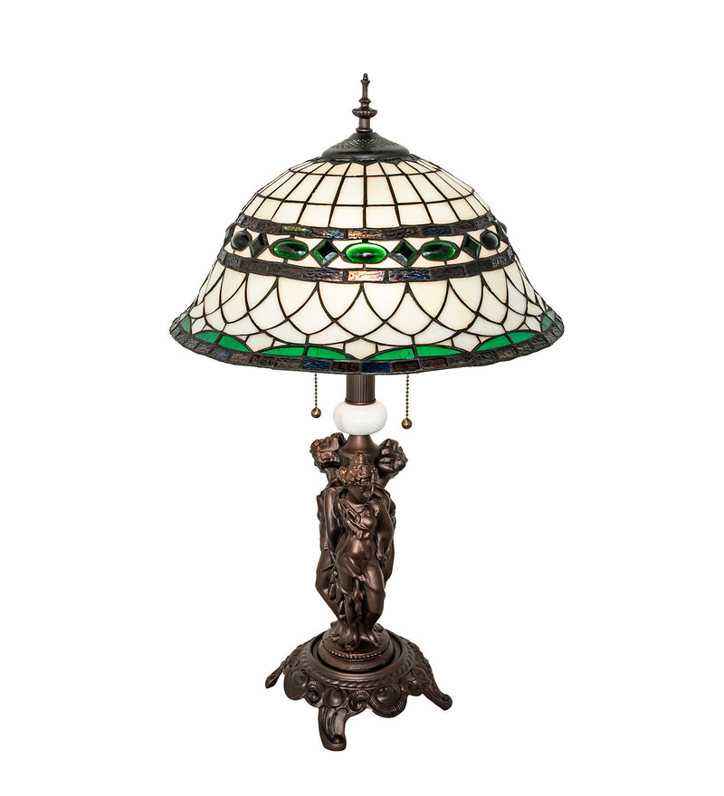 Meyda Tiffany 253641 Two Light Table Lamp, Mahogany Bronze