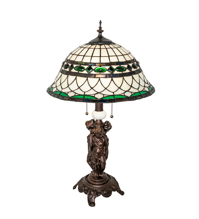 Meyda Tiffany 253641 Two Light Table Lamp, Mahogany Bronze