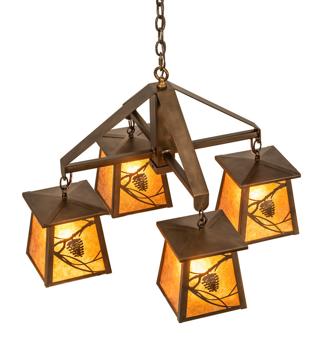 Meyda Tiffany 67987 Four Light Chandelier, Antique Copper