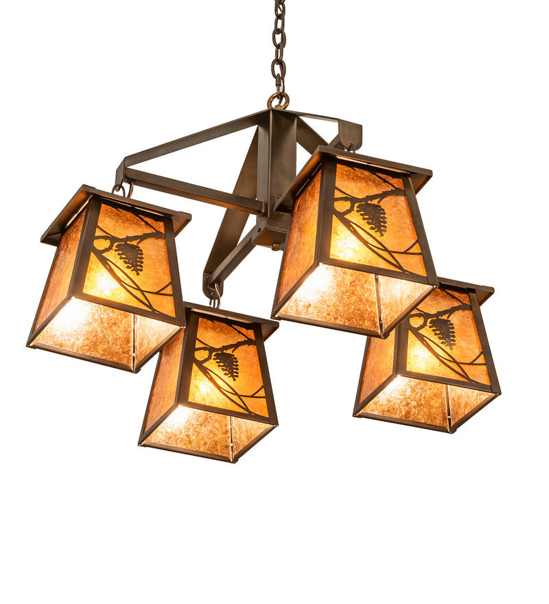 Meyda Tiffany 67987 Four Light Chandelier, Antique Copper